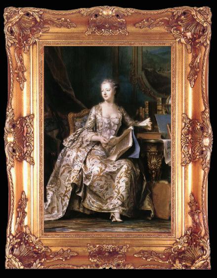 framed  LA TOUR, Maurice Quentin de Portrait of Madame de Pompadour, Ta009